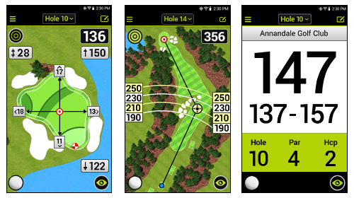 Vue sur mobile SkyCaddie XS500